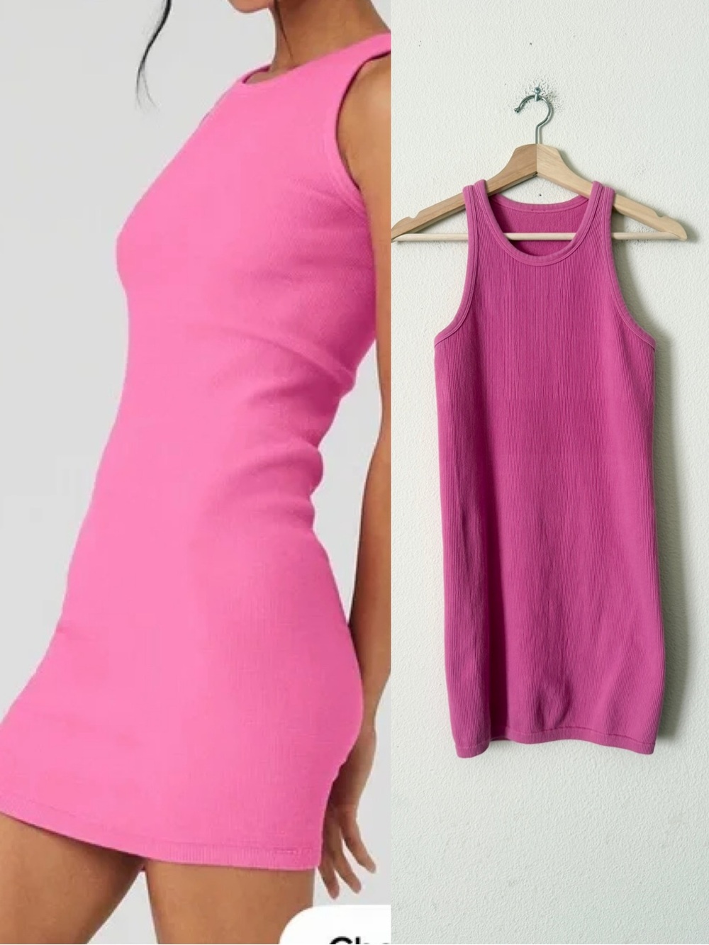 Alo yoga XS seamless ribbed knit sleeveless warm nights dress in paradise pink